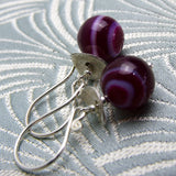 short drop semi-precious stone bead earrings uk, pink semi-precious bead earrings CC98
