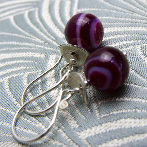 short semi-precious stone earrings, semi-precious bead earrings CC98
