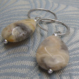 jasper semi-precious stone bead earrings,. beaded semi-precious earrings handmade jasper
