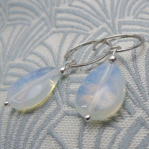 beaded semi-precious earrings, semi-precious stone bead earrings DD3