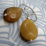 jasper semi-precious stone bead earrings, beaded semi-precious earrings handmade jasper