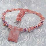 unique strawberry quartz short handmade necklace design
