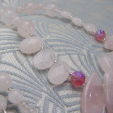 rose quartz pink necklace