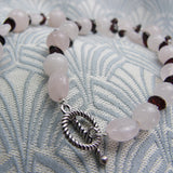rose quartz necklace handmade with pink semi-precious stone beads