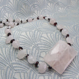 semi-precious stone handmade pink necklace