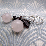 rpse quartz handmade earrings