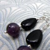 unique handmade amethyst drop earring design