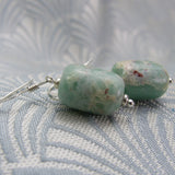 short drop blue earrings