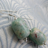 jasper semi-precious stone bead earrings, short semi-precious earrings, short earrings