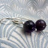 short drop purple amethyst earrings
