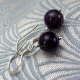 short amethyst purple earrings uk