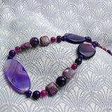 long purple necklace chunky design