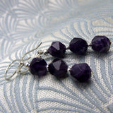 amethyst drop handmade earrings