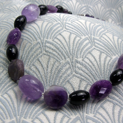 handmade chunky necklace, chunky semi-precious bead necklace DD14