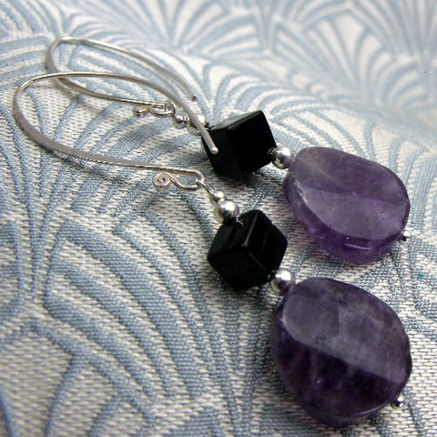 Long semi-precious stone earrings, long semi-precious earrings DD18