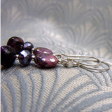 purple drop earrings handmade uk