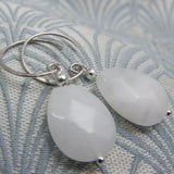 handmade white earrings drop design