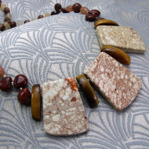 Handmade chunky necklace, chunky semi-precious bead necklace DD17