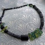 short semi-precious necklace, quartz semi-precious stone necklace