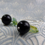 long semi-precious stone earrings