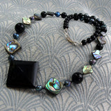 black semi-precious necklace handmade uk