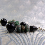 handmade semi-precious bead earrings, turquoise semi-precious stone bead earrings
