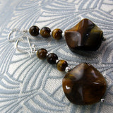long semi-precious stone earrings, long semi-precious earrings DD32