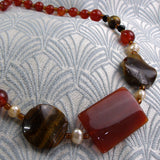 short semi-precious necklace, jewellery handcrafted uk, handmade semi-precious stone  necklace uk