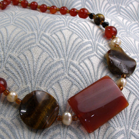 Short semi-precious stone necklace, short semi-precious necklace DD26