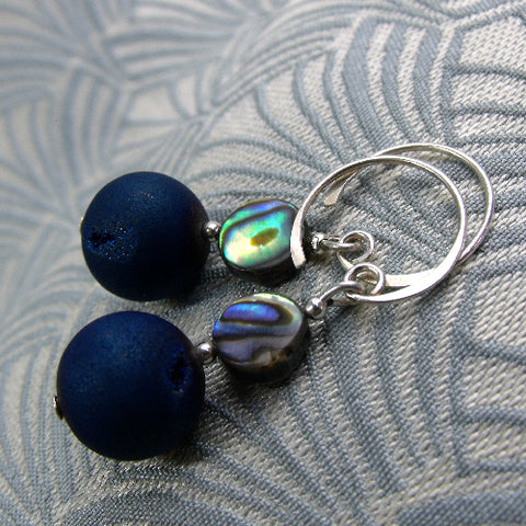 semi-precious stone earrings, short semi-precious bead earrings DD34