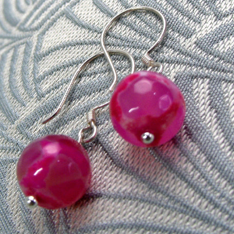 semi-precious stone earrings, short semi-precious bead earrings DD35