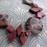 jasper beaded semi-precious stone necklace, semi-precious bead necklace handmade uk