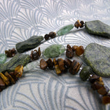 long jade tigers eye handmade necklace