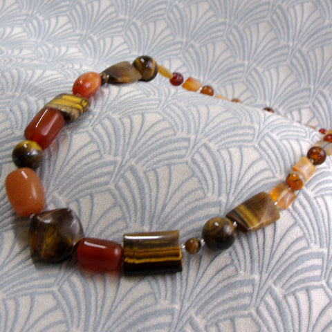 semi-precious bead necklace, semi-precious stone necklace NM2