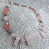 unique rose quartz handmade necklace