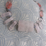 pink semi-precious rose quartz necklace