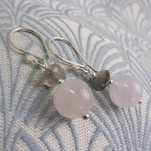 semi-precious stone earrings, short semi-precious bead earrings NM2