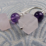 short drop pink semi-precious earrings
