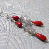 dainty beaded semi-precious jewellery UK, semi-precious bead jewellery earrings uk