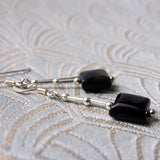 delicate black onyx earrings