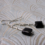 delicate black semi-precious earrings