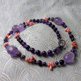 purple semi-precious bead necklace