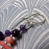 purple drop semi-precious earrings