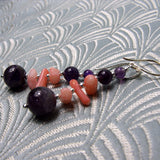 purple amethyst semi-precious drop earrings