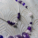 dainty necklace sterling silver amethyst beads