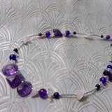 semi-precious delicate necklace handmade purple amethyst