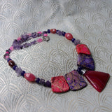 pink purple chunky necklace design