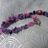 chunky purple pink semi-precious beads
