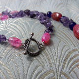 chunky semi-precious beads purple pink