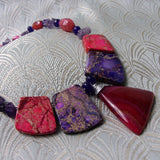 purple pink chunky semi-precious necklace